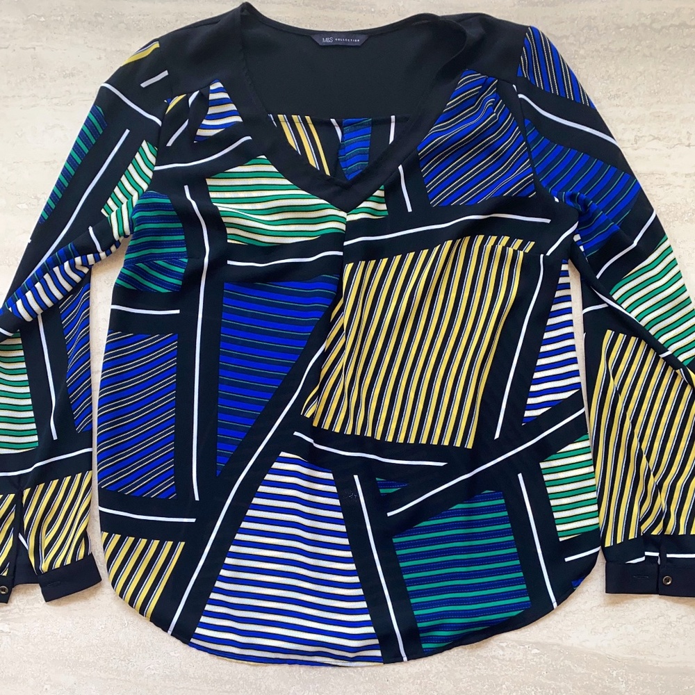 M&S Collection Abstract Striped Blouse